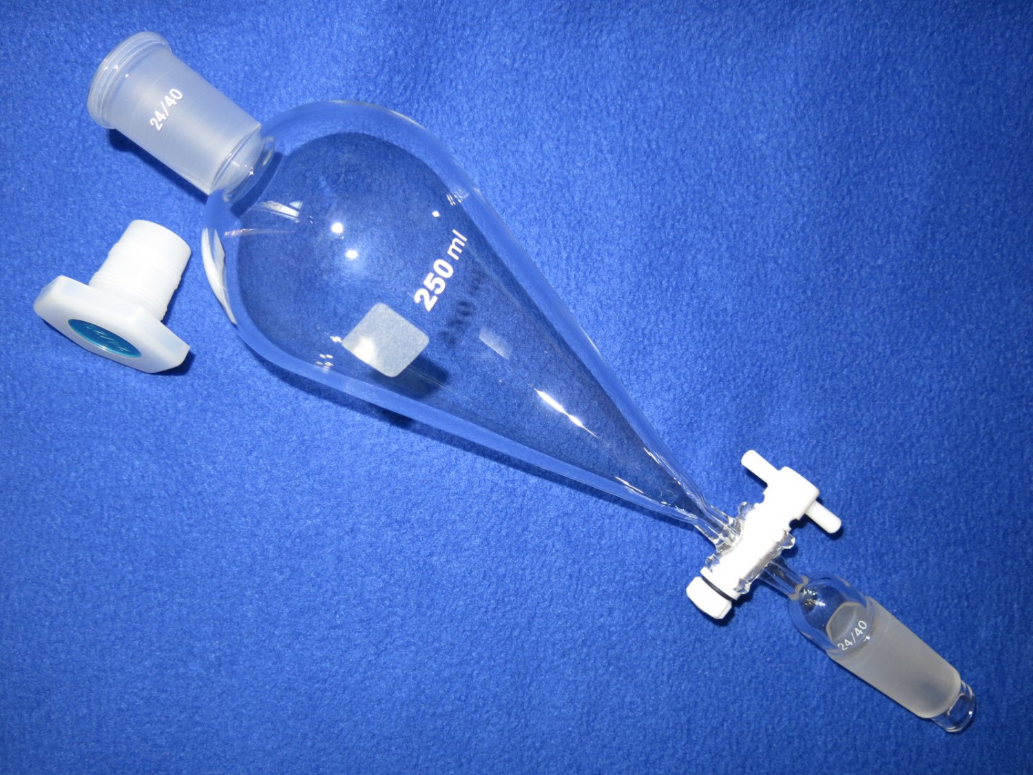 250ml Pear Separatory addition dropping funnel 24/40 PTFE premium product