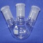 3-NECK ROUND BOTTOM FLASK 24/40 100ML angled, heavy wall, premium