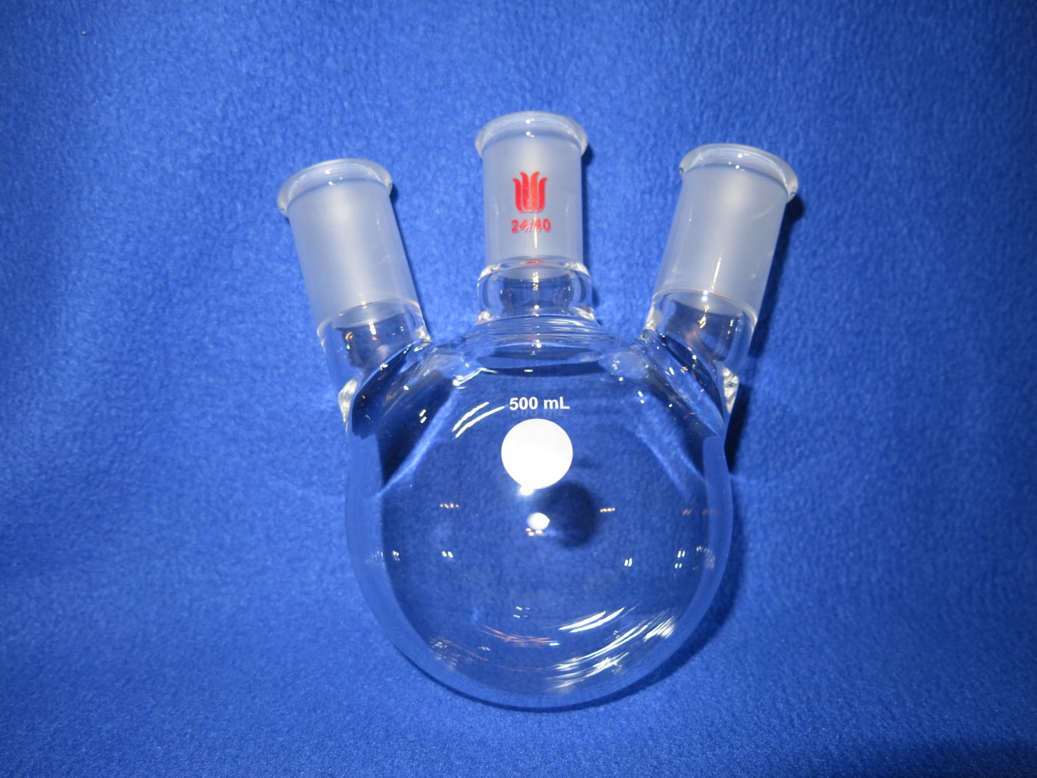 Premium 3-neck Round bottom boiling flask: 24/40, 500ml, angled