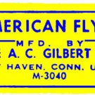 YELLOW ACCESSORY STICKER for AMERICAN FLYER TRAINS GILBERT