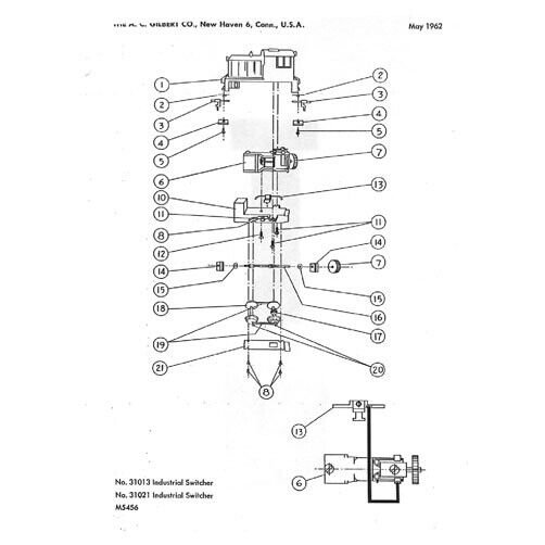 GILBERT HO AMERICAN FLYER TRAIN 31013/21 SWITCHER SERVICE MANUAL PART ...