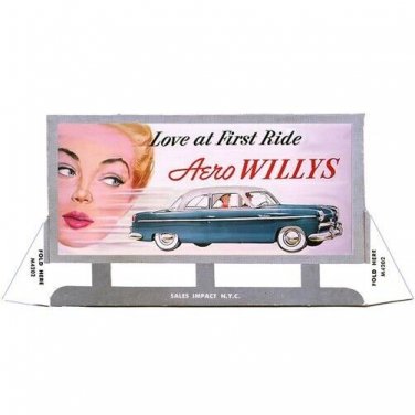 AMERICAN FLYER STYLE BILLBOARD AERO WILLYS Cut Out Card Stock