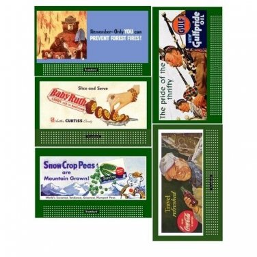 (5) LIONEL STYLE BILLBOARD INSERTS Cut Out Card Stock Full & AMERICAN FLYER #8
