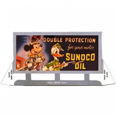 AMERICAN FLYER STYLE BILLBOARD  SUNOCO OIL Cut Out Card Stock