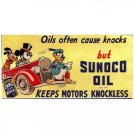 AMERICAN FLYER SUNOCO OIL KNOCKLESS ADHESIVE WHISTLE BILLBOARD STICKER 577 etc.