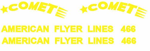 AMERICAN FLYER TRAINS COMET 466 Alco Diesel Water Slide Decals Parts