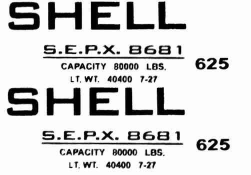 AMERICAN FLYER SHELL 625 Tank Car SELF ADHESIVE STICKERS S Gauge Trains Parts