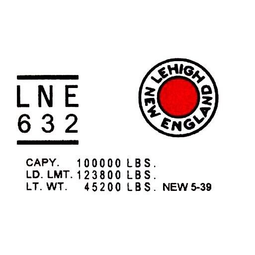 AMERICAN FLYER 632 LNE HOPPER CAR SELF ADHESIVE STICKERS S Gauge Parts