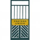 NOMA STATION Western Union Door Green on Silver Sticker Paper
