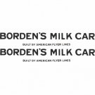 AMERICAN FLYER BORDEN'S MILK CAR O GAUGE WATER SLIDE DECAL Trains Parts AMERICAN FLYER BORDEN'S MILK CAR O GAUGE WATER SLIDE DECAL Trains Parts