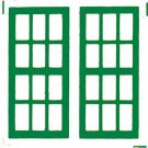 DOUBLE SINGLE WINDOW GREEN for American Flyer S Gauge Trains Parts DOUBLE SINGLE WINDOW GREEN for American Flyer S Gauge Trains Parts