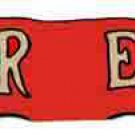 (2) ERECTOR PENNANTS Brown Lettering for GILBERT ERECTOR SET