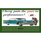HO 1 1/2" x 3" BILLBOARD SIGN GLOSSY INSERT 1957 CHEVY Purr in Performance HO 1 1/2" x 3" BILLBOARD SIGN GLOSSY INSERT 1957 CHEVY Purr in Performance