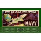 HO 1 1/2" x 3" BILLBOARD SIGN GLOSSY INSERT  SPACE AGE TRAINING NAVY