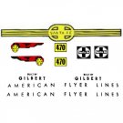 AMERICAN FLYER LINES SANTA FE 470 ADHESIVE STICKER SET GILBERT S Gauge Parts