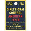 AMERICAN FLYER TRAINS DIRECTIONAL CONTROL BUTTON ADHESIVE STICKER early Parts AMERICAN FLYER TRAINS DIRECTIONAL CONTROL BUTTON ADHESIVE STICKER early Parts
