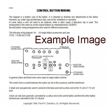 AMERICAN FLYER SINGLE CONTROL BUTTON BASE INTERNAL WIRING INSTRUCTIONS S GAUGE