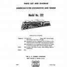AMERICAN FLYER 332 M2824 SERVICE PARTS SHEET TRAINS - Copy of Original