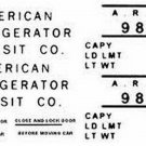 AMERICAN FLYER TRAINS 988 A.R.T. REEFER CAR ADHESIVE STICKER S Gauge Scale AMERICAN FLYER TRAINS 988 A.R.T. REEFER CAR ADHESIVE STICKER S Gauge Scale