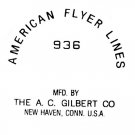 936 REEL CAR SELF ADHESIVE STICKER for American Flyer S Gauge Scale Trains Parts