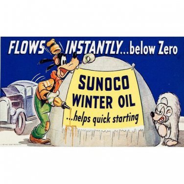 5"x3" BILLBOARD SIGN SUNOCO WINTER OIL O/S Lionel/AMERICAN FLYER