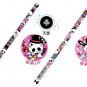 Kawaii Skulls Pencil + Cap + Eraser Set (Pink)