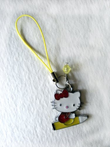 Hello Kitty Charm (Yellow Pencil + Crystal)