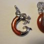 925 Sterling Silver Red Agate Dragon Pendant