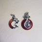 925 Sterling Silver Red Agate Dragon Pendant