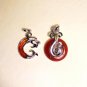 925 Sterling Silver Red Agate Dragon & Phoenix Pendant Set