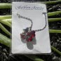 Red Crystal and Rhinestone Clover Pendant
