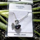 Purple Crystal and Rhinestones Swan Pendant
