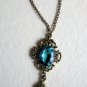 Bronze Blue Crystal Pendant Necklace