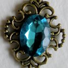 Bronze Blue Crystal Pendant Necklace