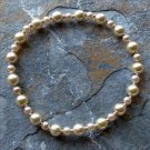 [021] Elastic Gold Glass Pearl Bracelet