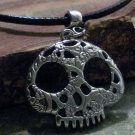Charm Necklace - Antique Silver Decorative Skull Pendant