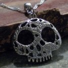 Charm Necklace - Antique Silver Decorative Skull Pendant (s)