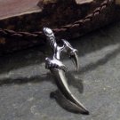 Charm Necklace - Antique Silver Talon Claw Tooth Pendant