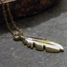 Gold Feather Charm Necklace