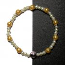 Kazumi Elastic Glass Pearl Bracelet [04] Apricot Yellow