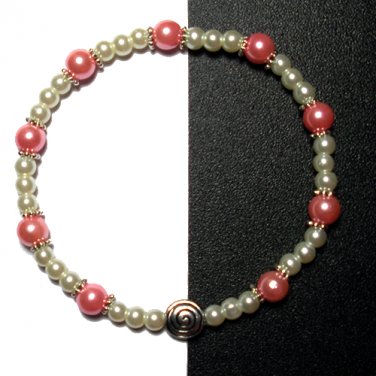 Kazumi Elastic Glass Pearl Bracelet [19] Pink