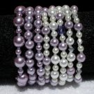 Soraya Princess Bracelets - Purple Glass Pearls ( Set of 8 )