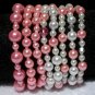 Soraya Princess Bracelets - Rose Pink Glass Pearls ( Set of 8 )