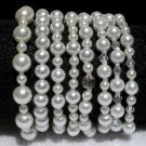 Soraya Princess Bracelets - White Glass Pearls ( Set of 8 )
