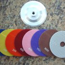 6" Set of 8 Diamond Polishing Pads + Velcro holder
