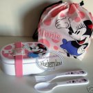 Disney Minnie Mouse Bento Lunch Box fork spoon Belt Bag 5p set lunchbox food storage ladies