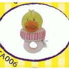 Japan Plush Squeaky Duckling on Tug 6” Puppy Pet Dog Toy Toys