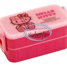 Sanrio Hello Kitty 2 tier BENTO Lunch BOX container case Pink Lid