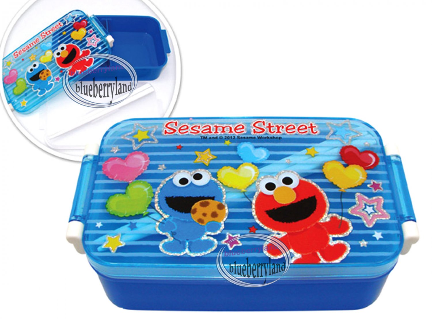 Sesame Street ELMO  Bento Lunch Box  Food Container case BLUE