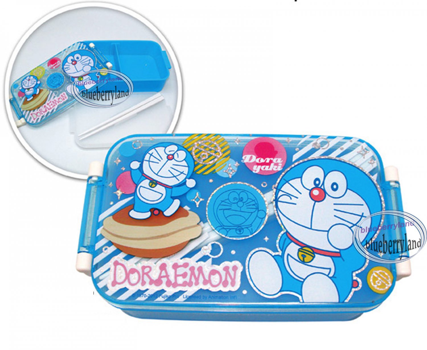 Doraemon Bento Lunch Box Food Container case BLUE